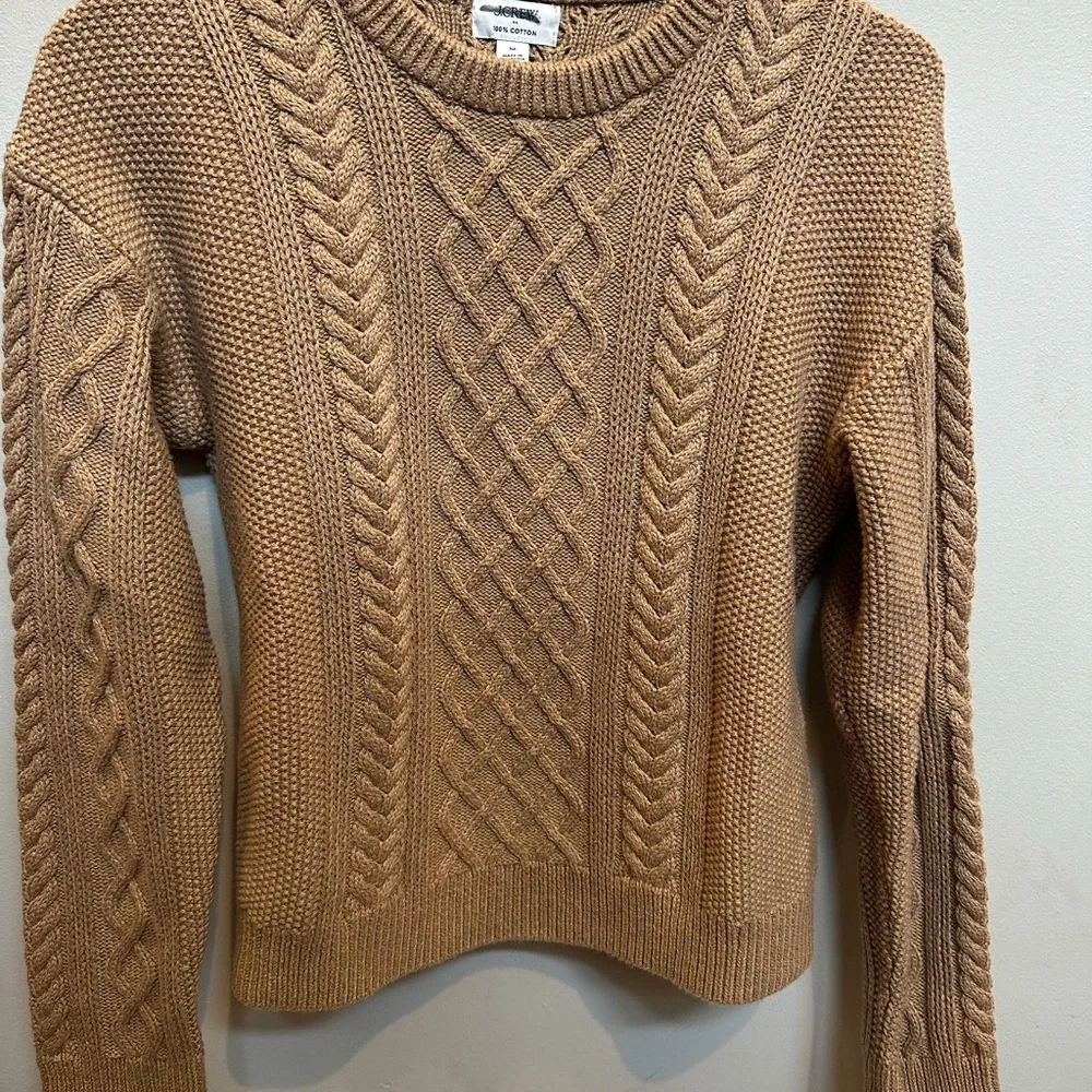 Classic Cable Knit Sweater J. Crew - camel